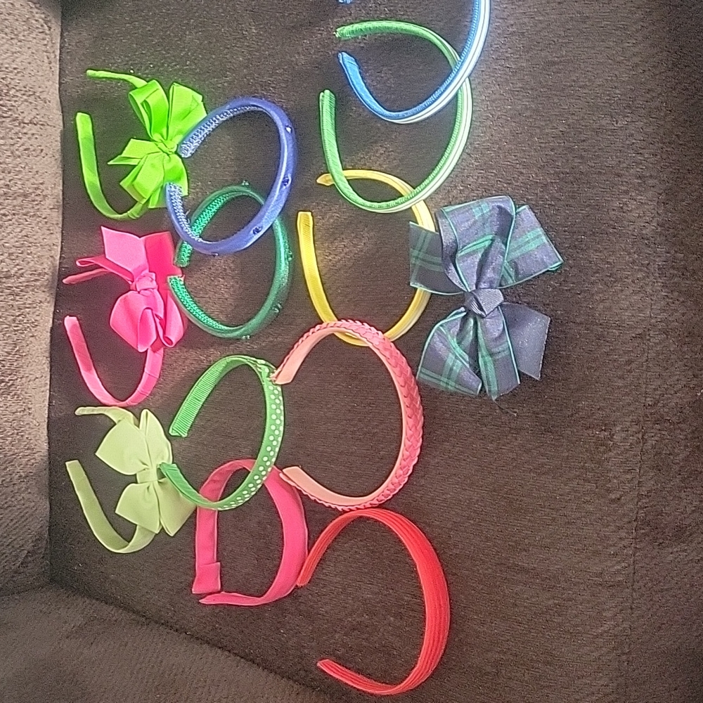 Girls Grograin Ribbon Headbands Lot of 13
